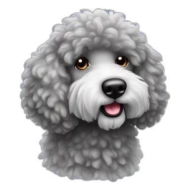 Cute Big Xl size grey sheepdog fuzzy poodle sticker