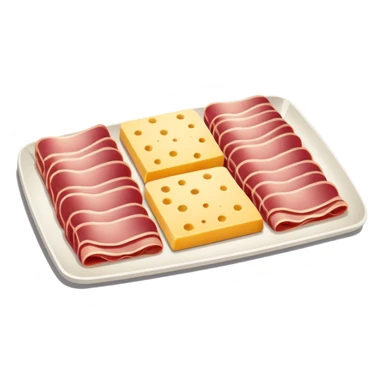 cold cuts (ham & cheese on a rectangular platter) sticker