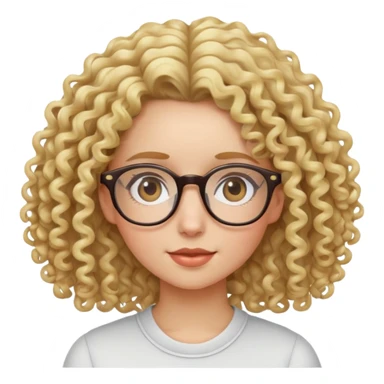Blond curly haired girl with glasses sticker