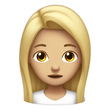 Girl with blonde hair brown eyes crying with a sad smile  sticker