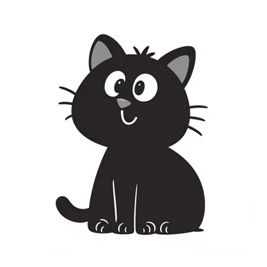 simple cat drawing sticker