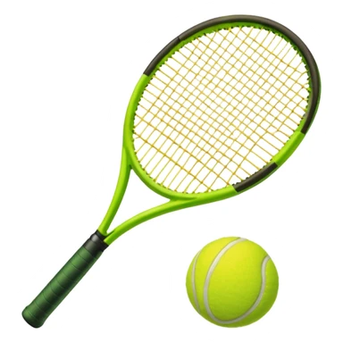 A green dark tennis racket 
(1) with a tennis ball(1) sticker
