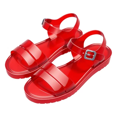 make a nice emoji of red plastic jelly sandals from the 80's sticker