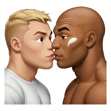 mike tyson and jake paul kissing sticker