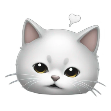 chat gris et blanc qui dort sticker