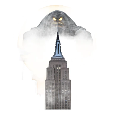Giant Dark entity standing by Empire State Building  sticker