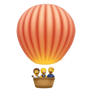 hot air ballon with 2 men sticker