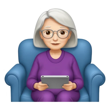 Rentnerin auf der Couch mit Tablet  sticker