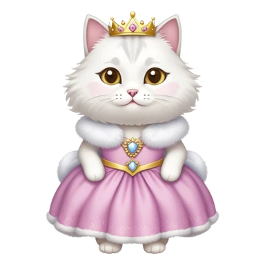 cat with princess dress sticker