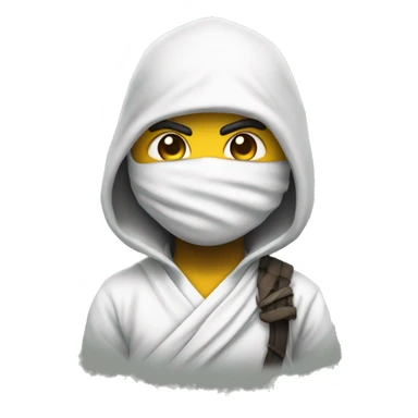 ninja emojy from whatsapp. completely the samje just with white clothes. the sward should remain black sticker
