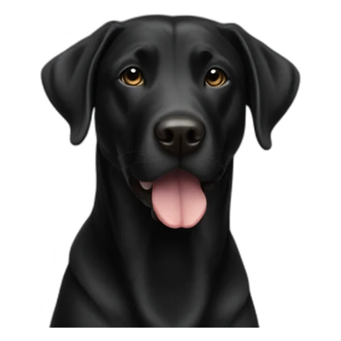 Black lab round face small black eyes small tongue sticker