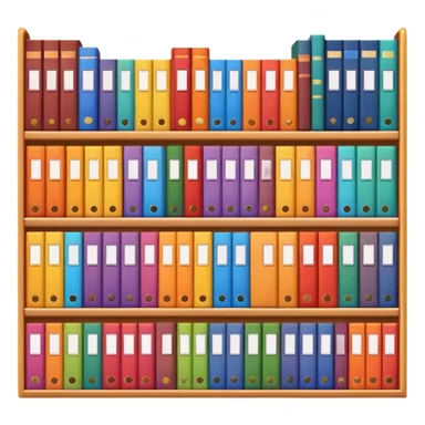 zoomed-in rows of colorful books on a shelf sticker