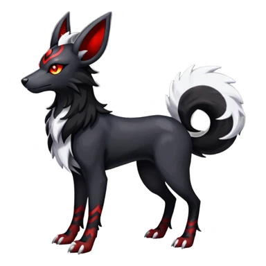 Shiny Exotic Excessive Mysterious Houndoom-Mightyena-Pokémon-Fakémon-hybrid-creature (full body) sticker