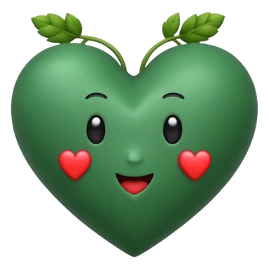 Quiero un corazón color verde pino sticker