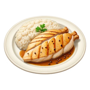 Breast and rice in a plate sticker