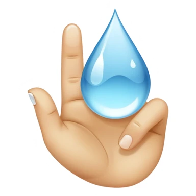 between the thumb, middle finger and index finger sticker