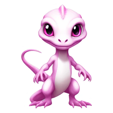 White, Chibi, White, Anthro-Sona-Lizard-Alien-Salazzle-Fakémon, with pink eyes, Full Body sticker