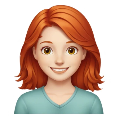 Redheaded girl smiling indoors sticker