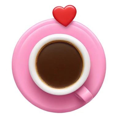 Coffee in pink cup with hearts sticker