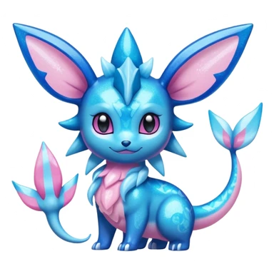 Black Oily Smooth Glossy Glittery Scaled  Vaporeon-Glaceon-Sylveon-Amaura-Fakémon-fusion sticker