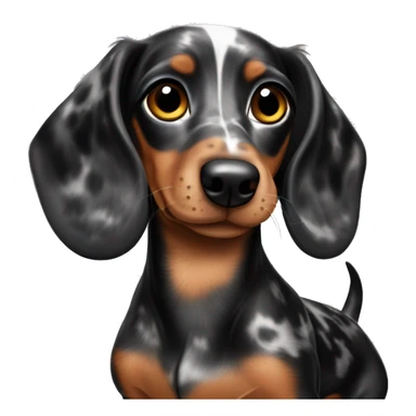 Black merle mini dachshund sticker