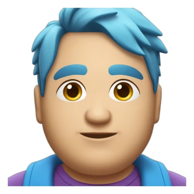 Middle-aged fat lesbian Chilean very short spiky bright blue hair sticker