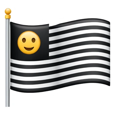 A simple flag with black and white horizontal lines, without any stars and black part sticker