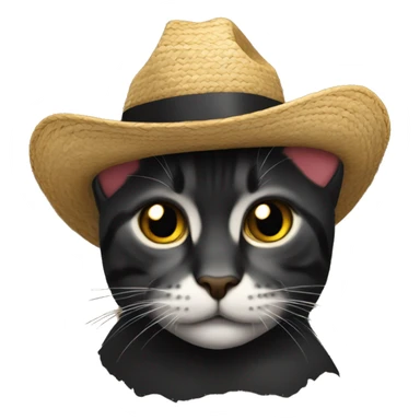 Gatito negro co un sombrero sticker