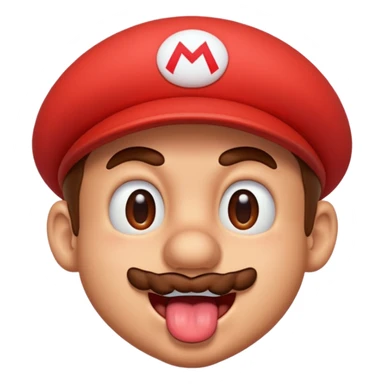 Mario blushing tongue out sweating sticker