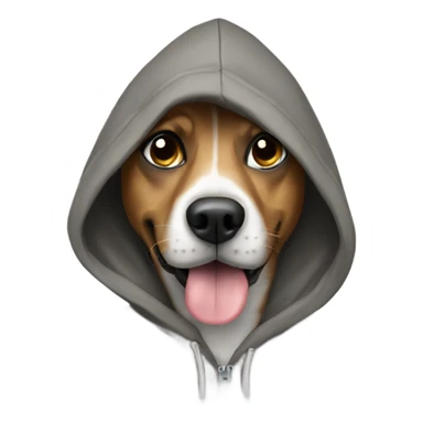 Silly dog wearing a hoodie  sticker