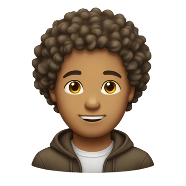 Tan guy chubby curly hair sticker