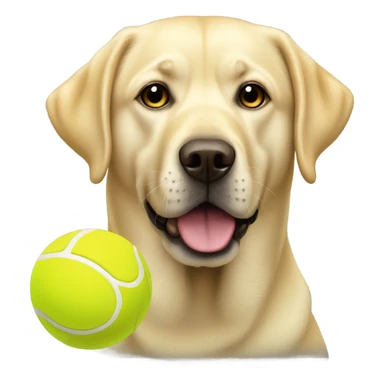 Yellow lab with tennis ball sticker
