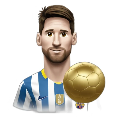 Messi soulevant un ballon d'or sticker