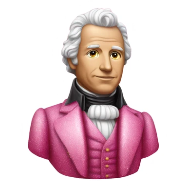 Pink ombre James Monroe statue with glitter sticker