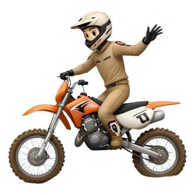 Lice riding dirt bike kicking up dirt sticker