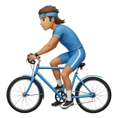 Guy with a mullet on a bicycle sticker