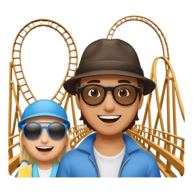 person-excitedly-going-to-an-amusement-park,-with-a-roller-coaster-or-ferris-wheel-in-the-background sticker