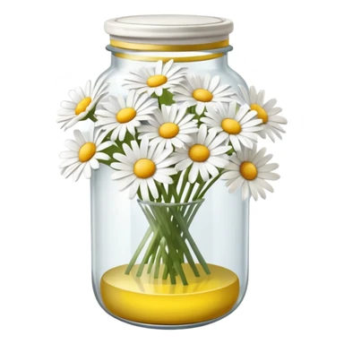 bouquet of daisies in a glass jar sticker