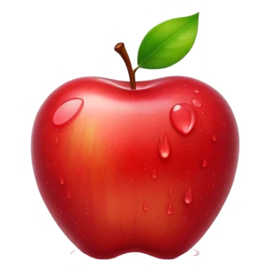 Cinematic Realistic Apple Emoji, Fresh and vibrant, with a crisp, red skin glistening with droplets of water. The smooth, shiny surface catches the light, while the green stem adds a natural touch. Soft glowing outline, capturing the essence of health, sweetness, and freshness in a crisp apple! sticker