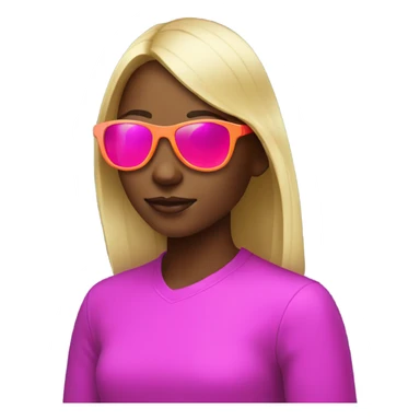 Girl with neon sunglasses sticker