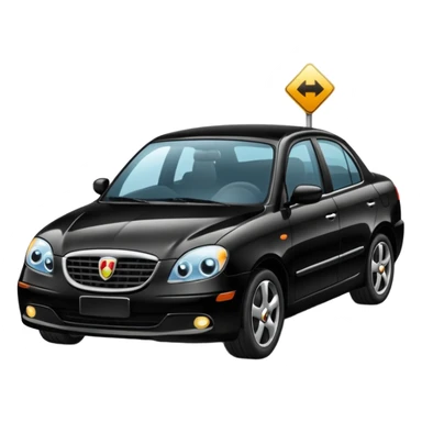 car in middle lane emoji sticker