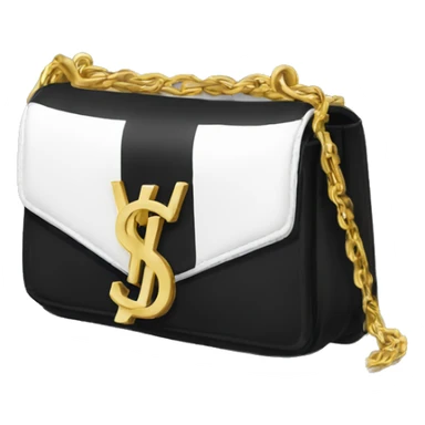 Black and white YSL purse with gold chain  sticker
