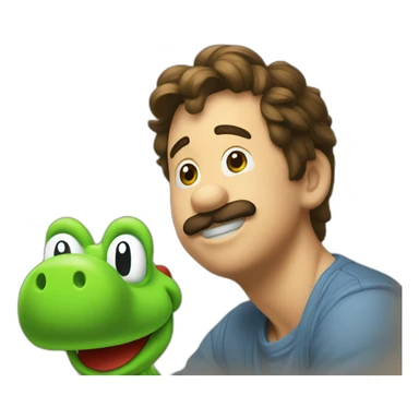 Yoshi avec mario sticker