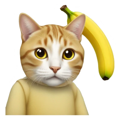 Cat wearing banana costume sticker