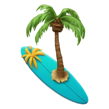 a palm tree on top of a surfboard  sticker