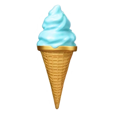opal Crystal ice cream scoop on gold waffle cone sticker