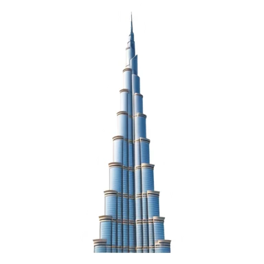 Burj Khalifa, light beige, modern minimalism, view from bottom up perspective, emoji style sticker