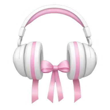 white headphones with baby pink ribbons on the sides  sticker