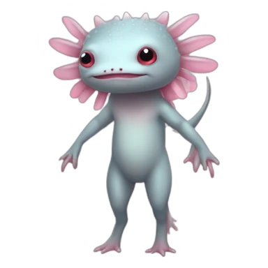 axolotl person with legs and arms sticker