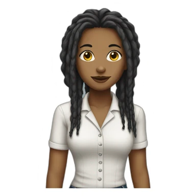working girl with dreadlocks sticker